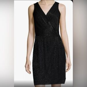 ❤️ NWT DVF FULLY HAND BEADED FAUX WRAP OCCASION DRESS. 100% SILK